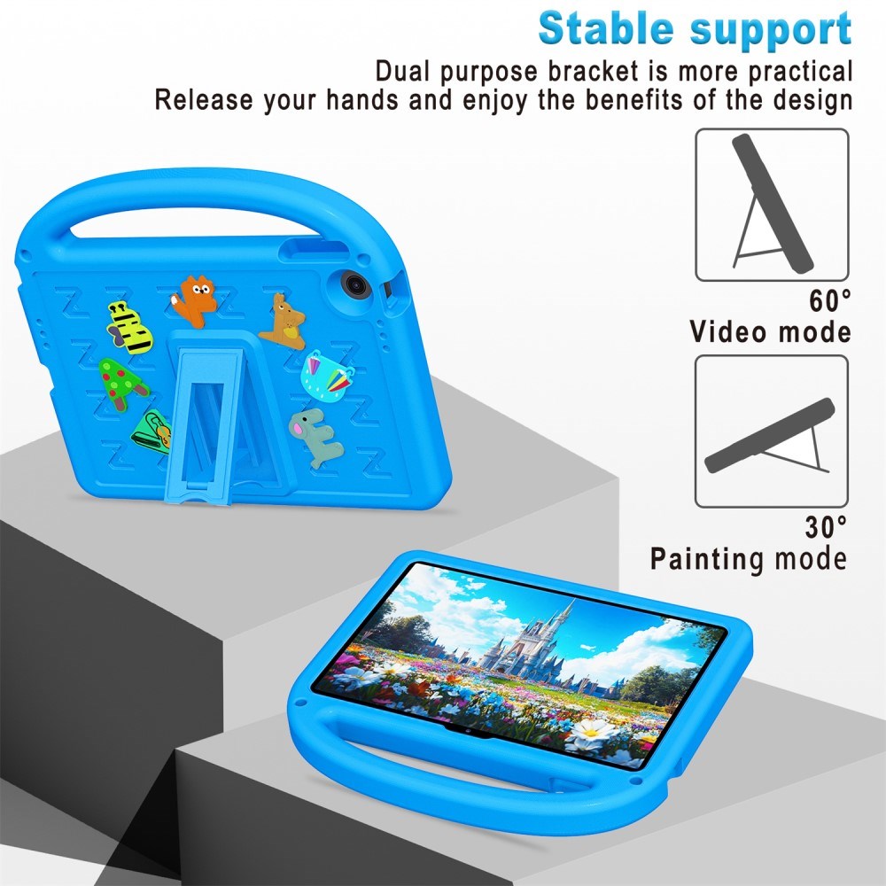 EIDERWOOD Lenovo Tab 10.1" Børne Cover m. Ståfunktion & Håndtag - Blå