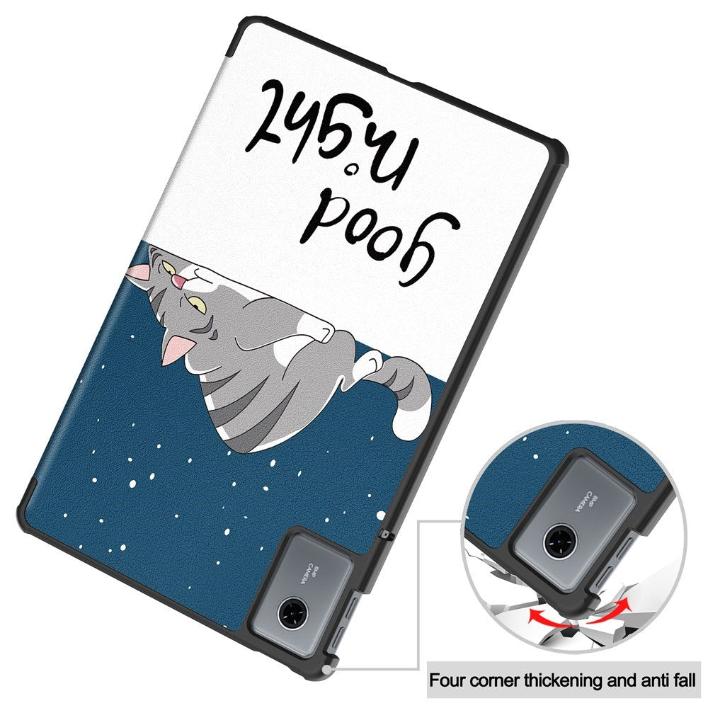 EIDERWOOD Lenovo Idea Tab 11 Kunstlæder Tablet Cover m. Motiv - Sovende Kat