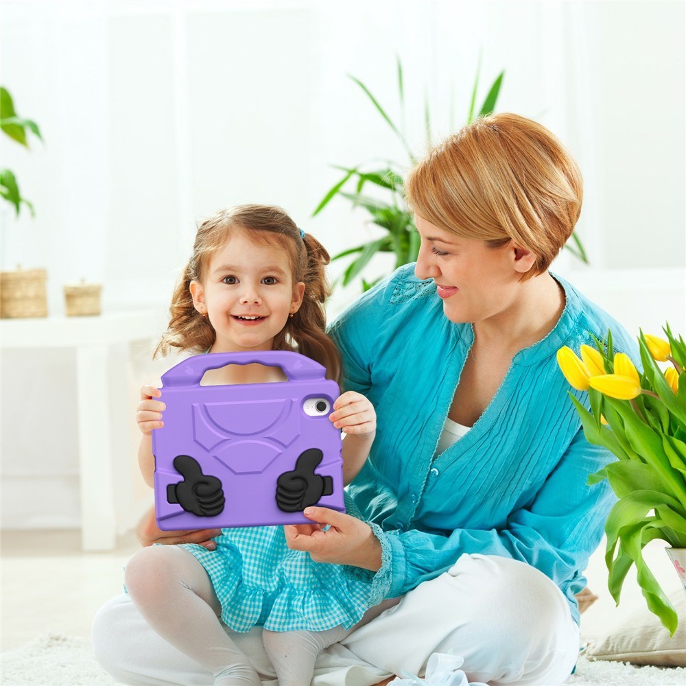 iPad Mini (2024 / 2021) - EIDERWOOD Børne Cover m. Thumb Kickstand - Lilla