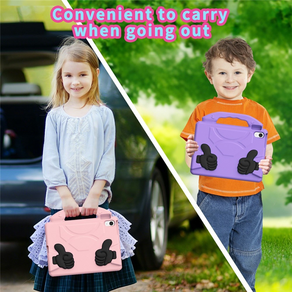 EIDERWOOD iPad Air 11" (2025 / 2024) Børne Tablet Cover m. Indbygget Ståfunktion - Lyserød