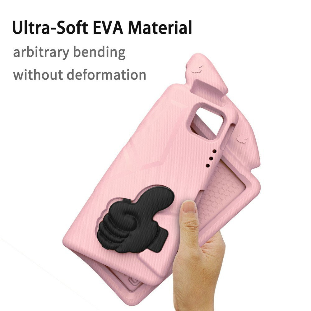 iPad Pro 12.9" (2022 / 2021 / 2020 / 2018) / Air 13" (2025 / 2024) / Pro 13" (2025 / 2024) - EIDERWOOD Børne Cover m. Thumb Kickstand - Lyserød