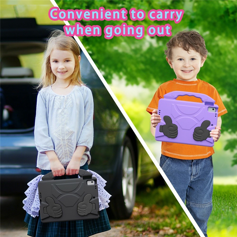 iPad 9.7" (2018 / 2017) / Air 2 / Air - EIDERWOOD Børne Cover m. Thumb Kickstand - Sort