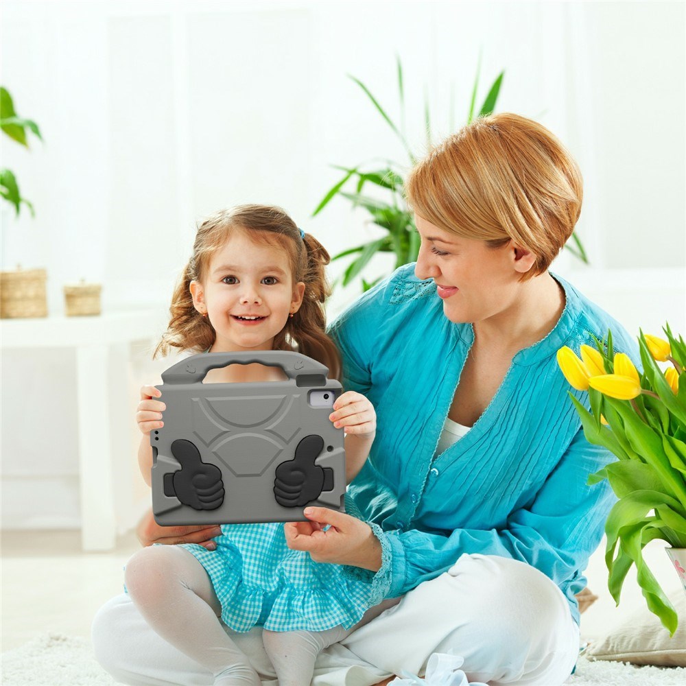 iPad 9.7" (2018 / 2017) / Air 2 / Air - EIDERWOOD Børne Cover m. Thumb Kickstand - Grå