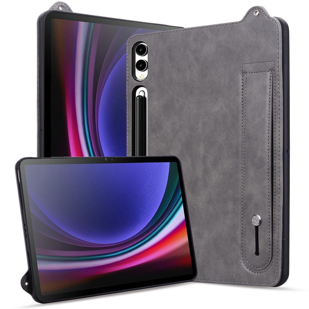 EIDERWOOD Samsung Galaxy Tab S11 Ultra Hårdt Plastik Cover m. Håndtag - Betrukket m. Kunstlæder - Grå