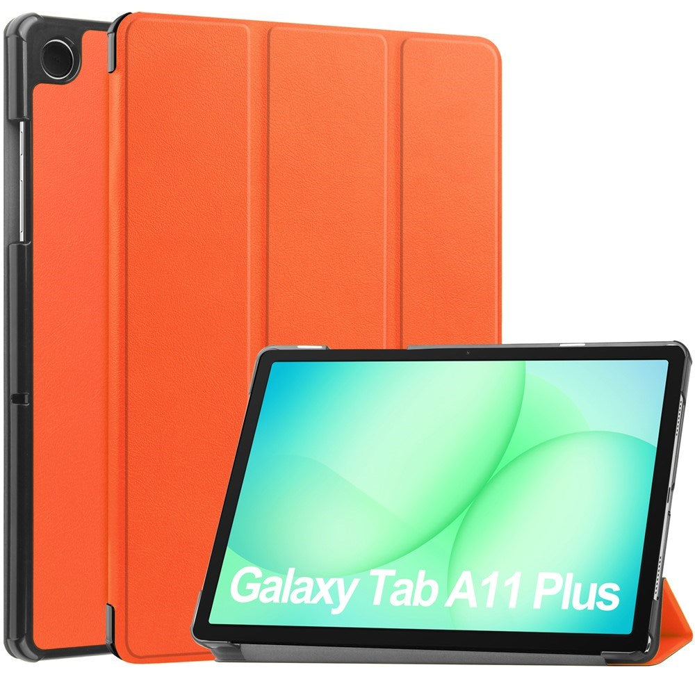 Samsung Galaxy Tab A11+ (Plus) EIDERWOOD Kunstlæder Tablet Cover m. Standerfunktion - Orange