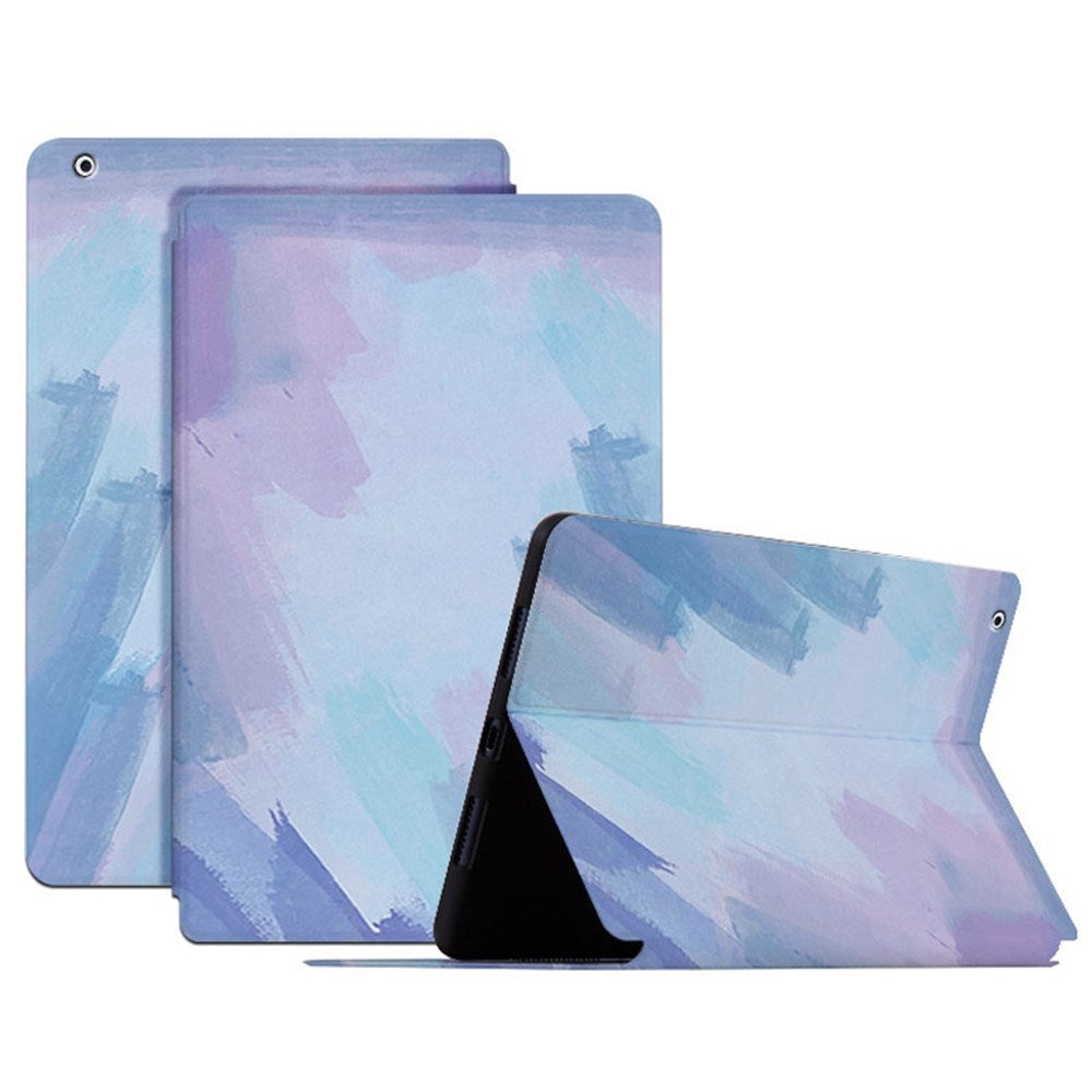 iPad 4 / 3 / 2 - EIDERWOOD Kunstlæder Flip Cover m. Mønster - Blå