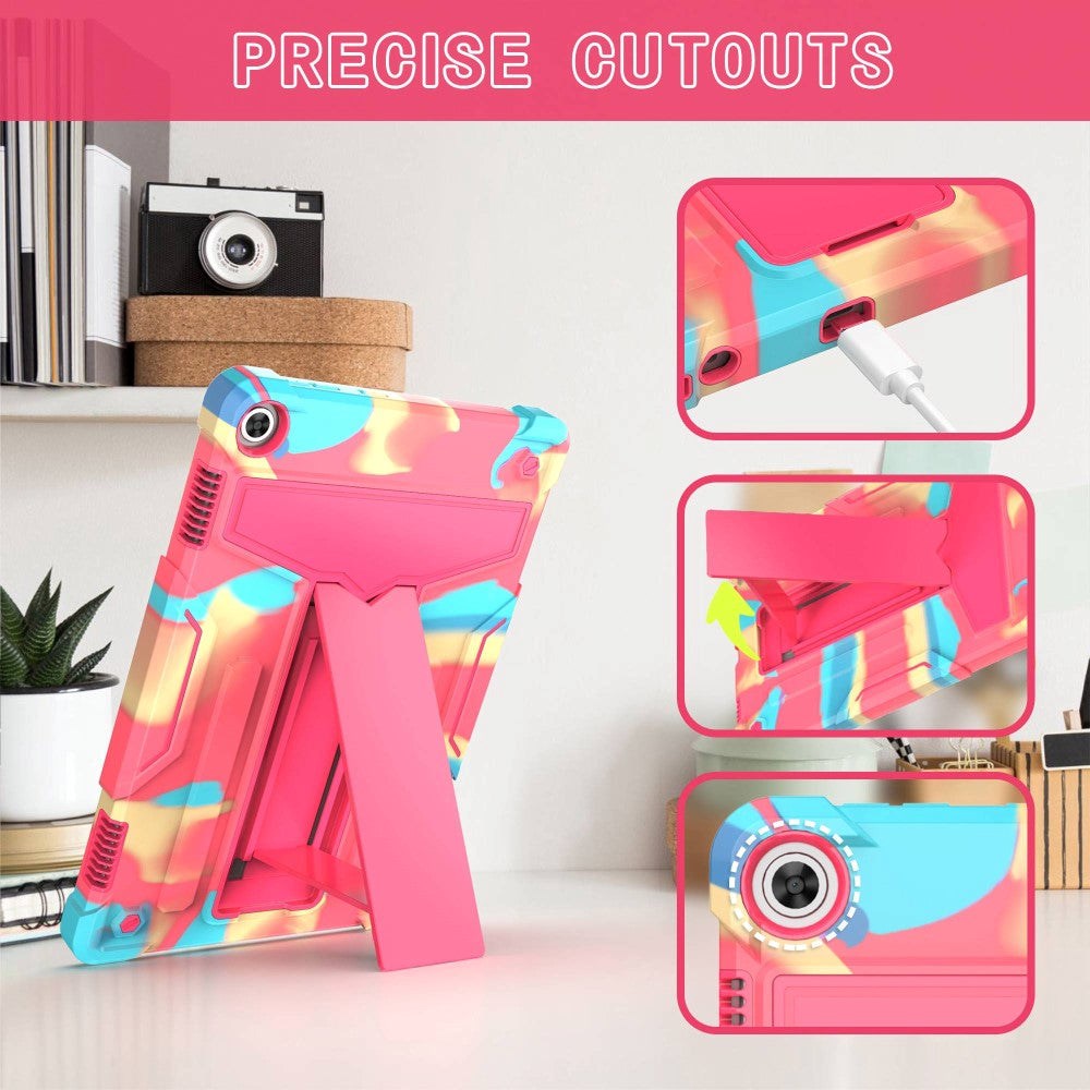 Lenovo Tab M10 (3. Gen) 10.1" (TB-328F/TB-328X) Håndværker Cover m. Ståfunktion - Lyserød / Turkis