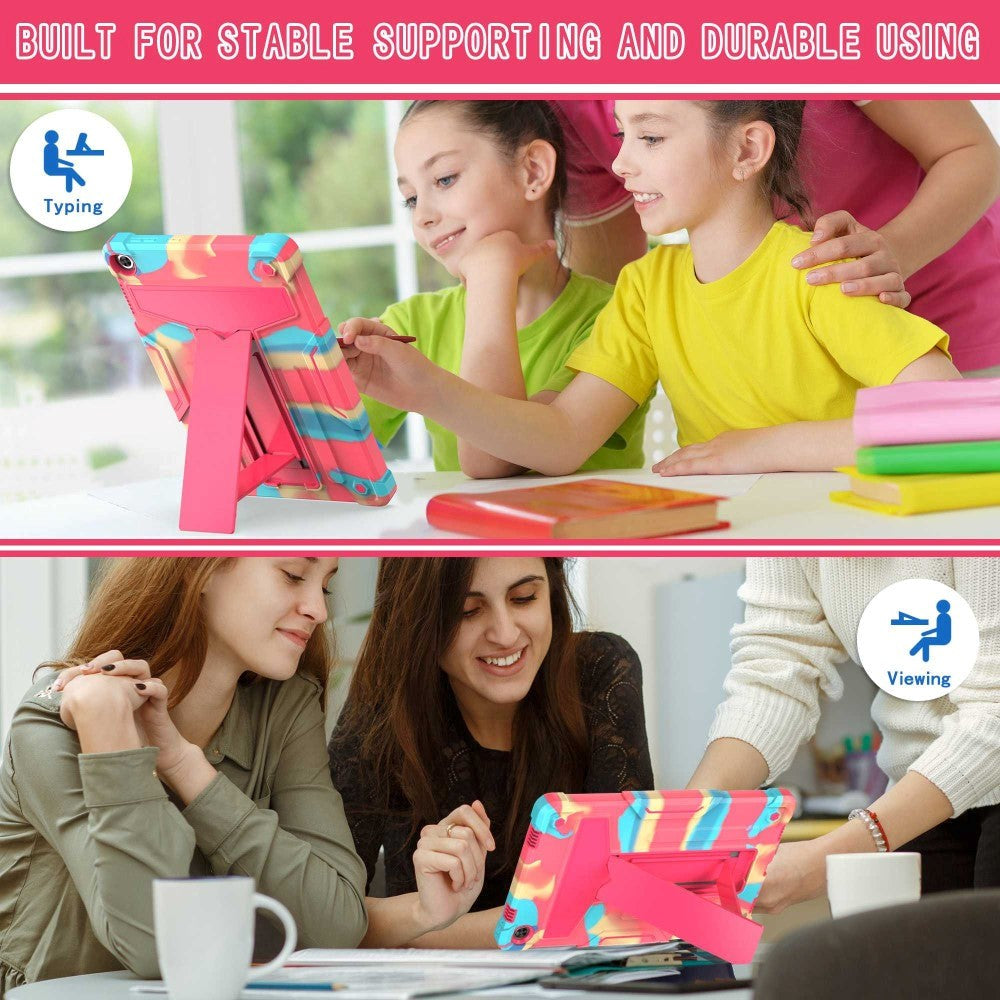 Lenovo Tab M10 (3. Gen) 10.1" (TB-328F/TB-328X) Håndværker Cover m. Ståfunktion - Lyserød / Turkis