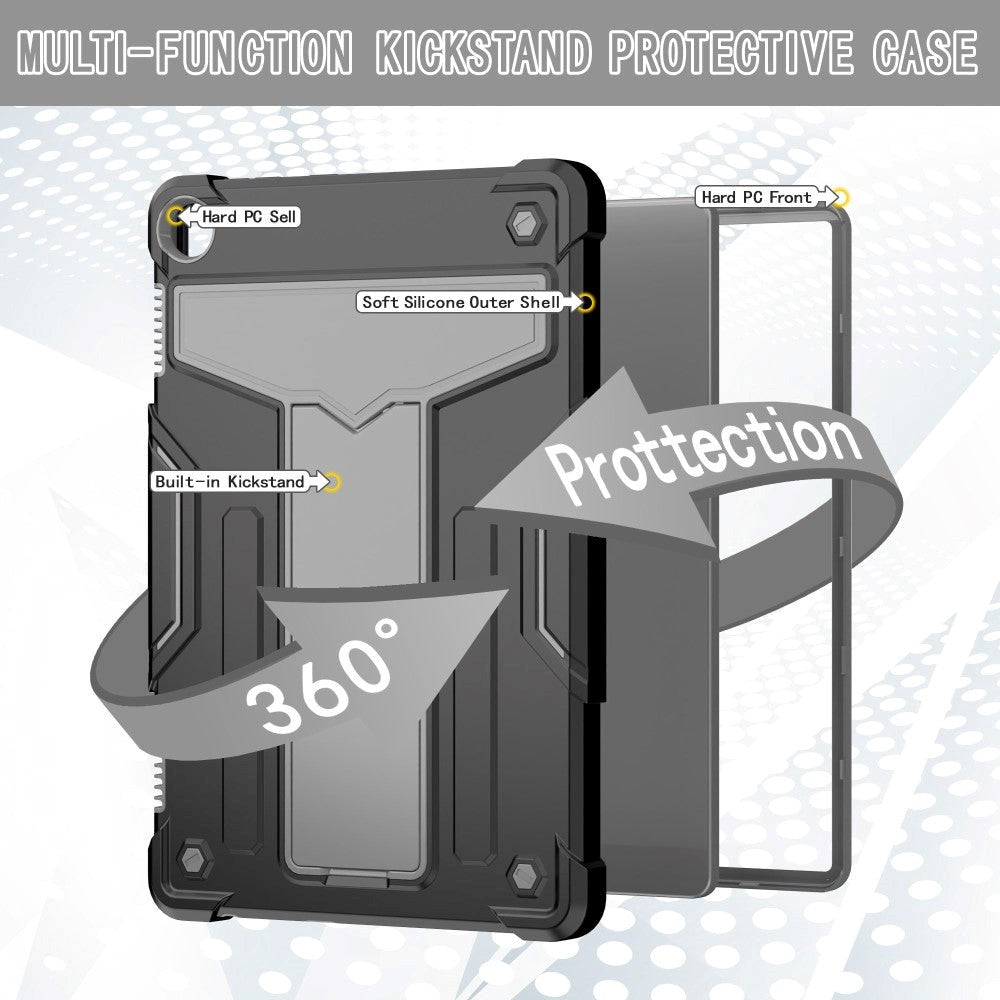 Lenovo Tab M10 (3. Gen) 10.1" (TB-328F/TB-328X) Håndværker Cover m. Ståfunktion - Sort / Grå