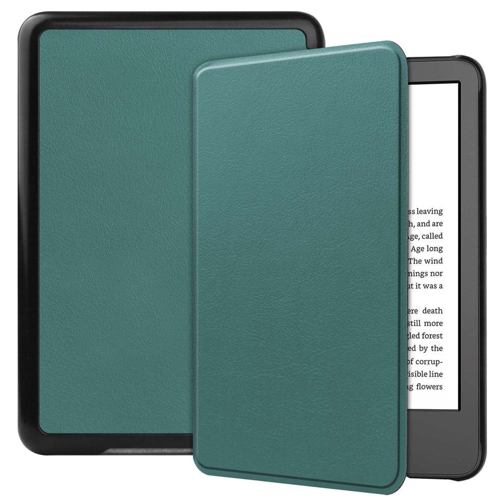 Amazon Kindle 11th Generation (2022) Læder Kindle Cover m. Vågeblus Funktion - Grøn