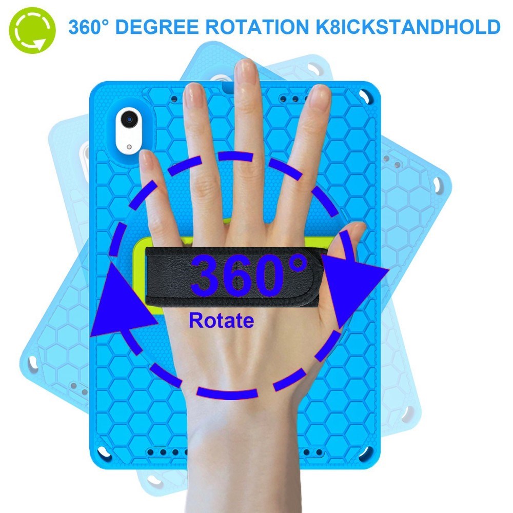 iPad 11" (2025) / iPad 10.9" (2024/2022) EVA Skum Tablet Cover m. Kickstand & Håndholder - Blå