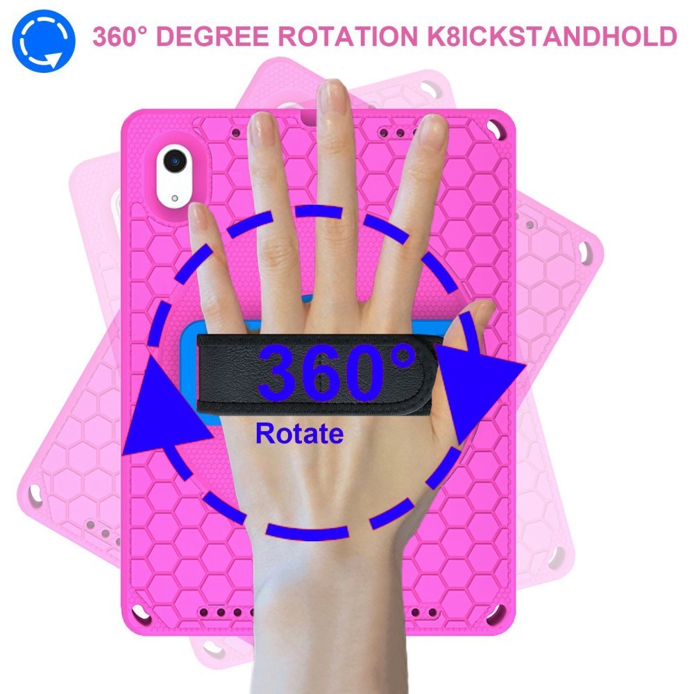 iPad 11" (2025) / iPad 10.9" (2024/2022) EVA Skum Tablet Cover m. Kickstand & Håndholder - Lyserød