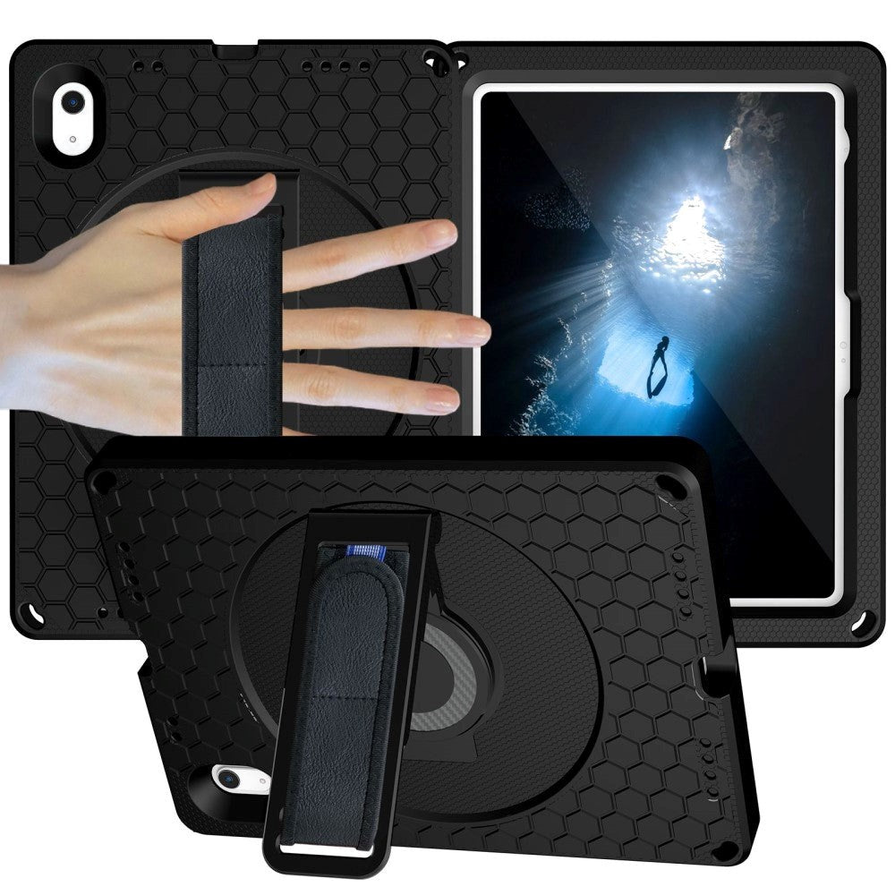 iPad 11" (2025) / iPad 10.9" (2024/2022) EVA Skum Tablet Cover m. Kickstand & Håndholder - Sort