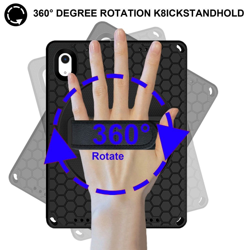 iPad 11" (2025) / iPad 10.9" (2024/2022) EVA Skum Tablet Cover m. Kickstand & Håndholder - Sort