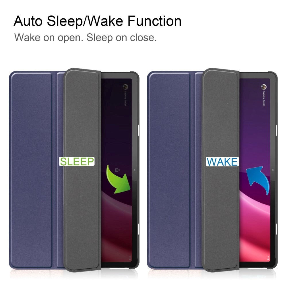 Lenovo Tab P11 Gen. 2 Tri-fold Læder Tablet Cover m. Vågeblus Funktion - Blå
