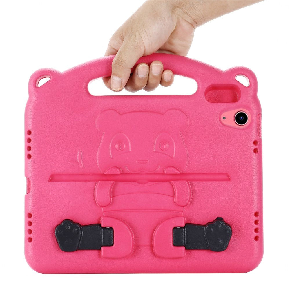 iPad 11" (2025) / iPad 10.9" (2024/2022) Cover til Børn - Panda Kickstand Tablet Cover - Pink