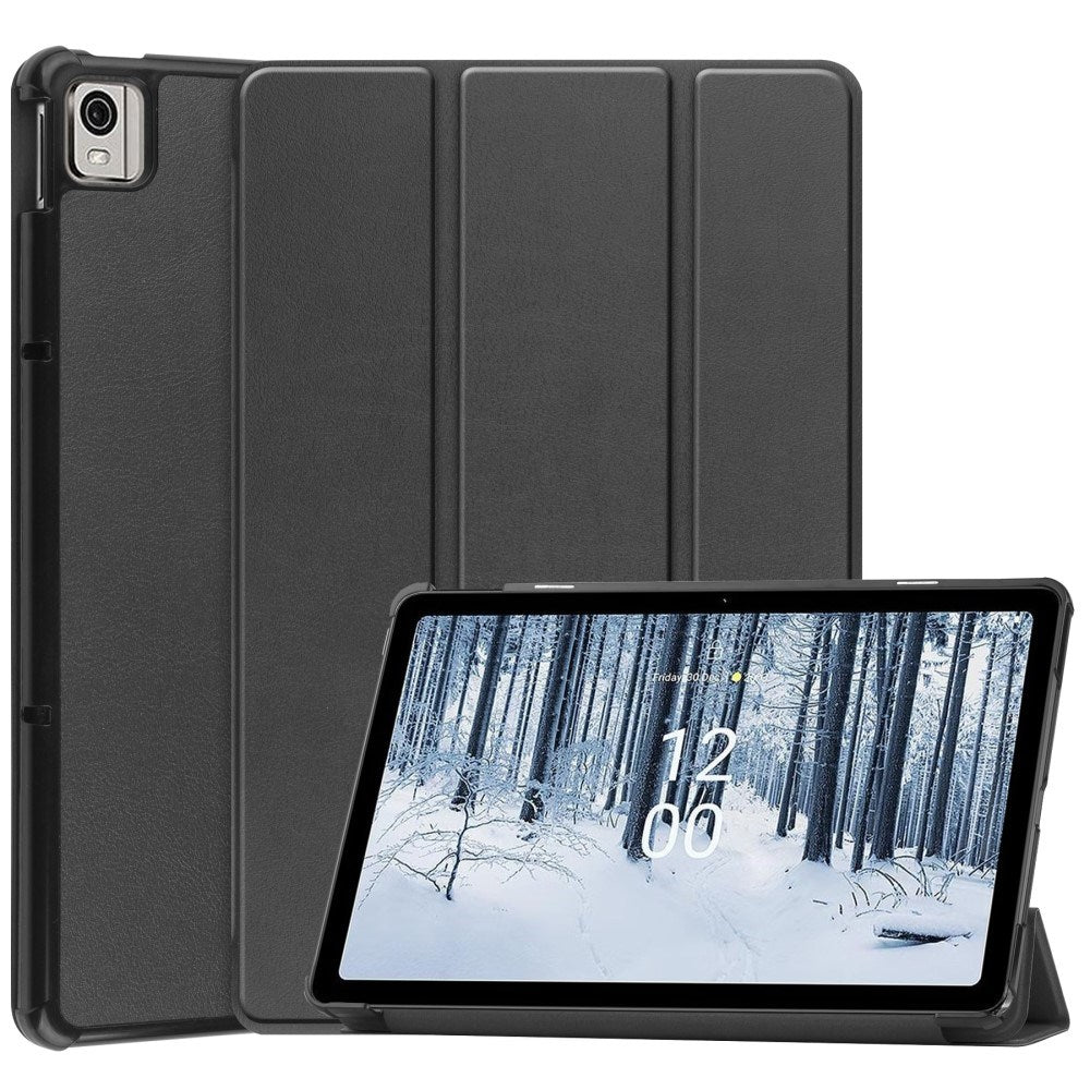EIDERWOOD Nokia T21 Tri-Fold Læder Tablet Cover m. Standerfunktion - Sort