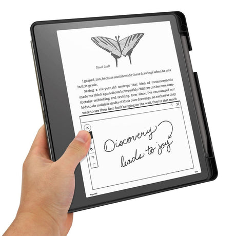 Amazon Kindle Scribe 11th Generation (2022) Origami Kunstlæder Tablet Cover m. Pen Holder - Rød