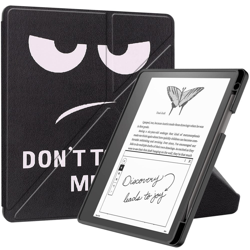 Amazon Kindle Scribe 11th Generation (2022) Læder Origami Cover m. Pen Holder - "Don't Touch Me"