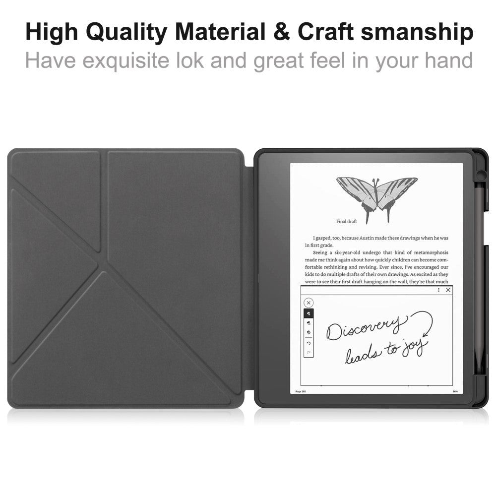 Amazon Kindle Scribe 11th Generation (2022) Læder Origami Cover m. Pen Holder - "Don't Touch Me"