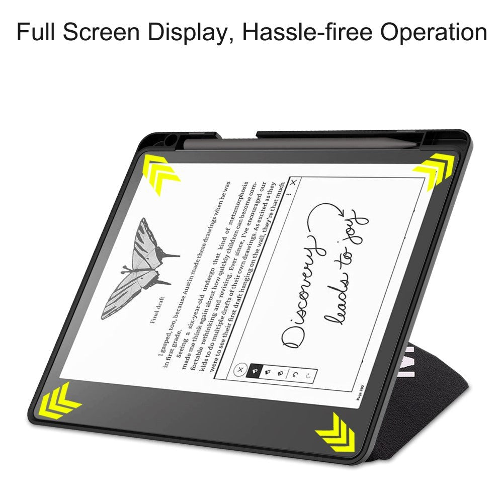 Amazon Kindle Scribe 11th Generation (2022) Læder Origami Cover m. Pen Holder - "Don't Touch Me"