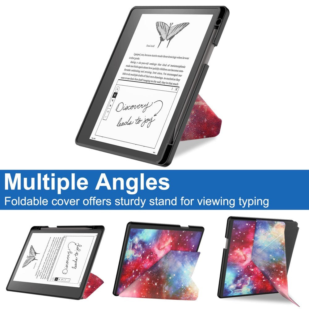 Amazon Kindle Scribe 11th Generation (2022) Læder Origami Cover m. Pen Holder - Galakse