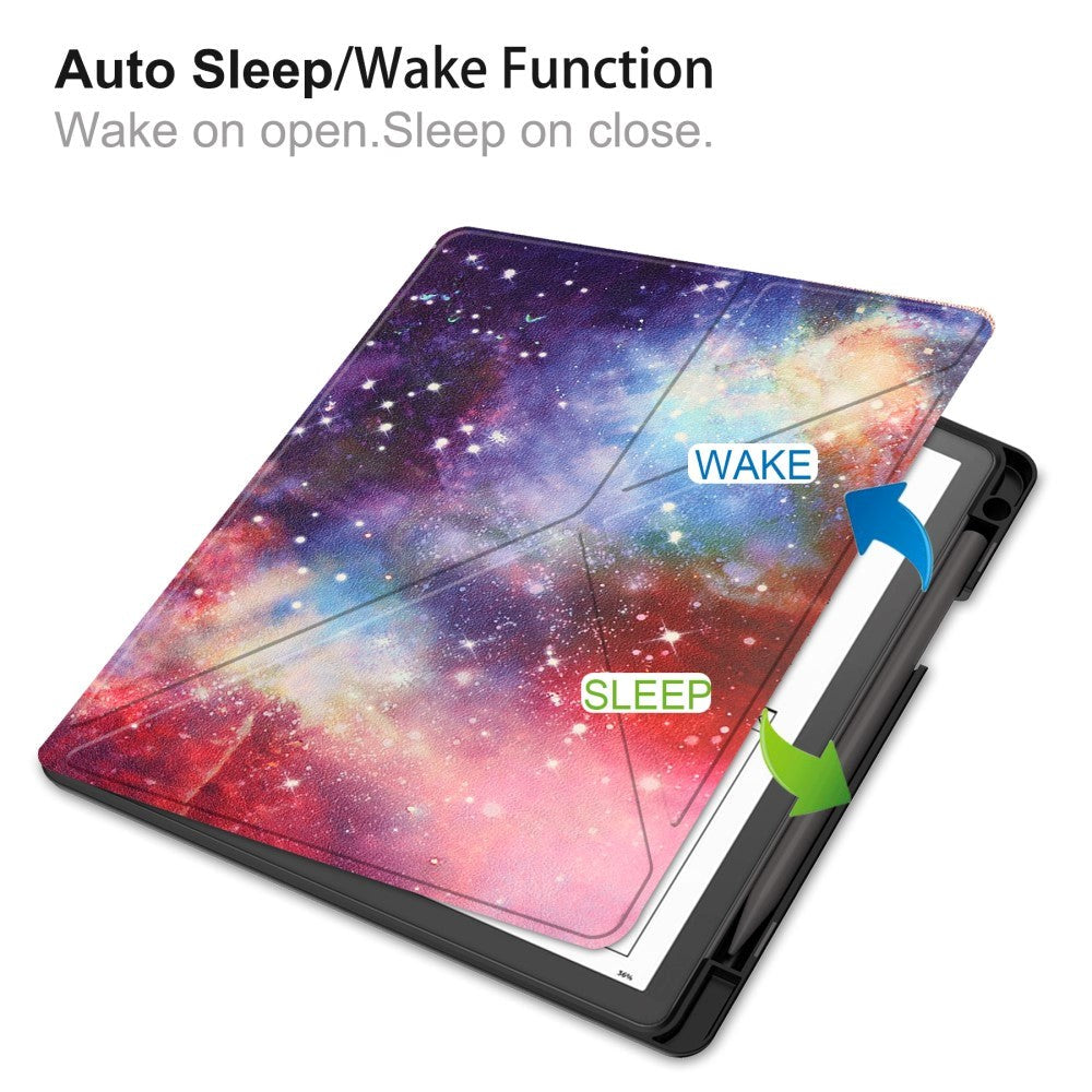 Amazon Kindle Scribe 11th Generation (2022) Læder Origami Cover m. Pen Holder - Galakse
