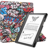 Amazon Kindle Scribe 11th Generation (2022) Læder Origami Cover m. Pen Holder - Graffiti