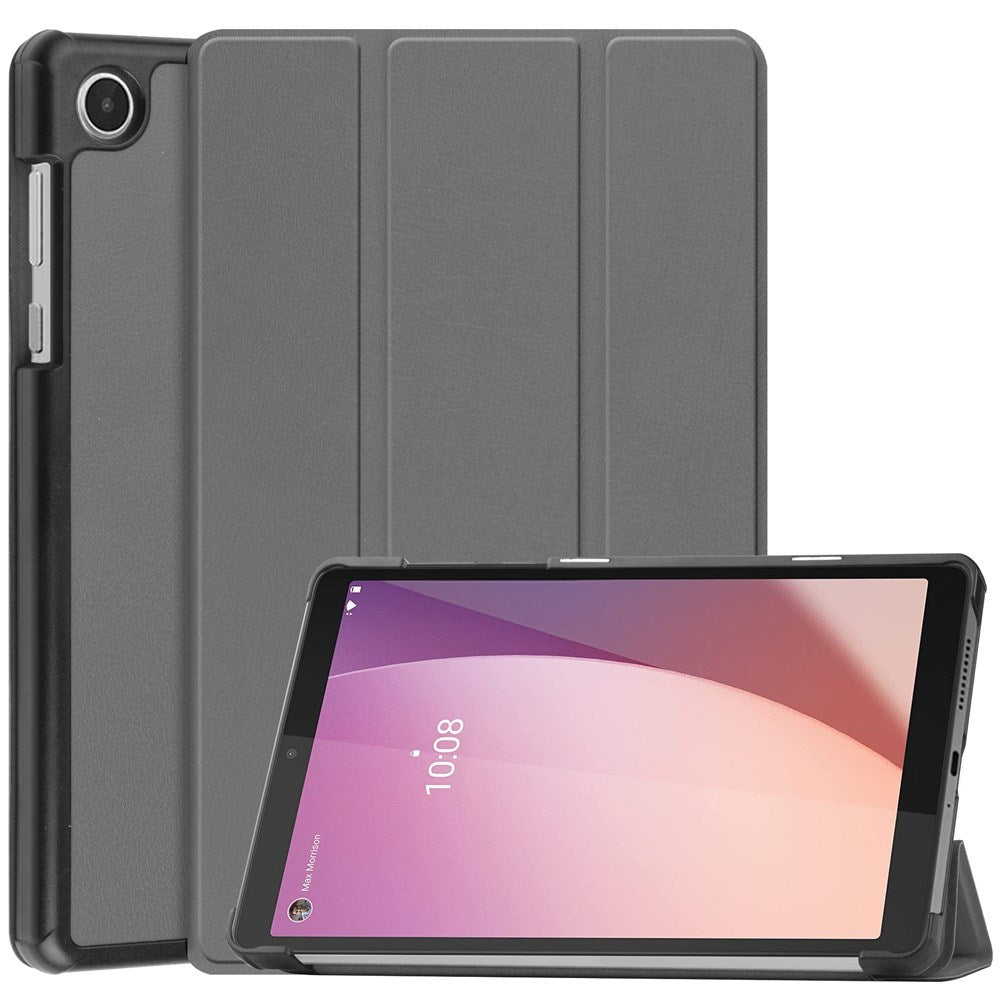 Lenovo Tab M8 (4. Gen.) - EIDERWOOD Tri-Fold Kunstlæder Flip Cover - Grå