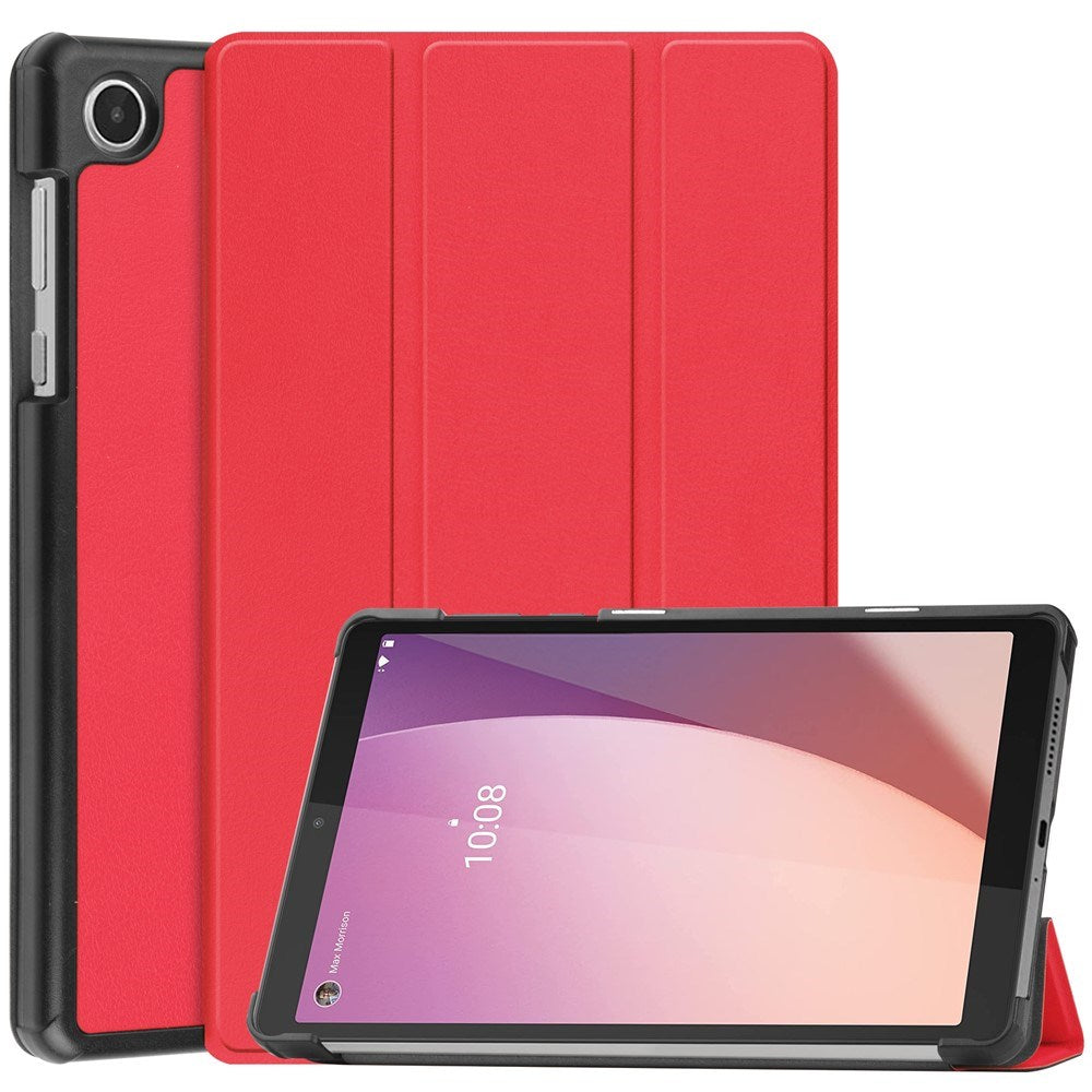 Lenovo Tab M8 (4. Gen.) - EIDERWOOD Tri-Fold Kunstlæder Flip Cover - Rød