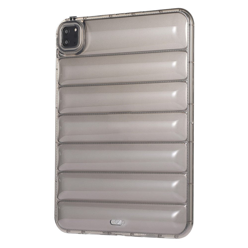 iPad Pro 11" (2022 / 2021 / 2020 / 2018) Fleksibelt Plastik Tablet Cover - Riller - Gennemsigtig / Grå