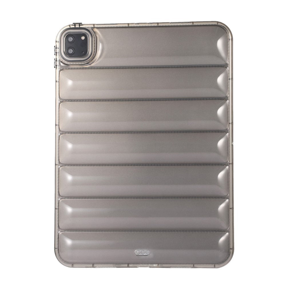 iPad Pro 11" (2022 / 2021 / 2020 / 2018) Fleksibelt Plastik Tablet Cover - Riller - Gennemsigtig / Grå