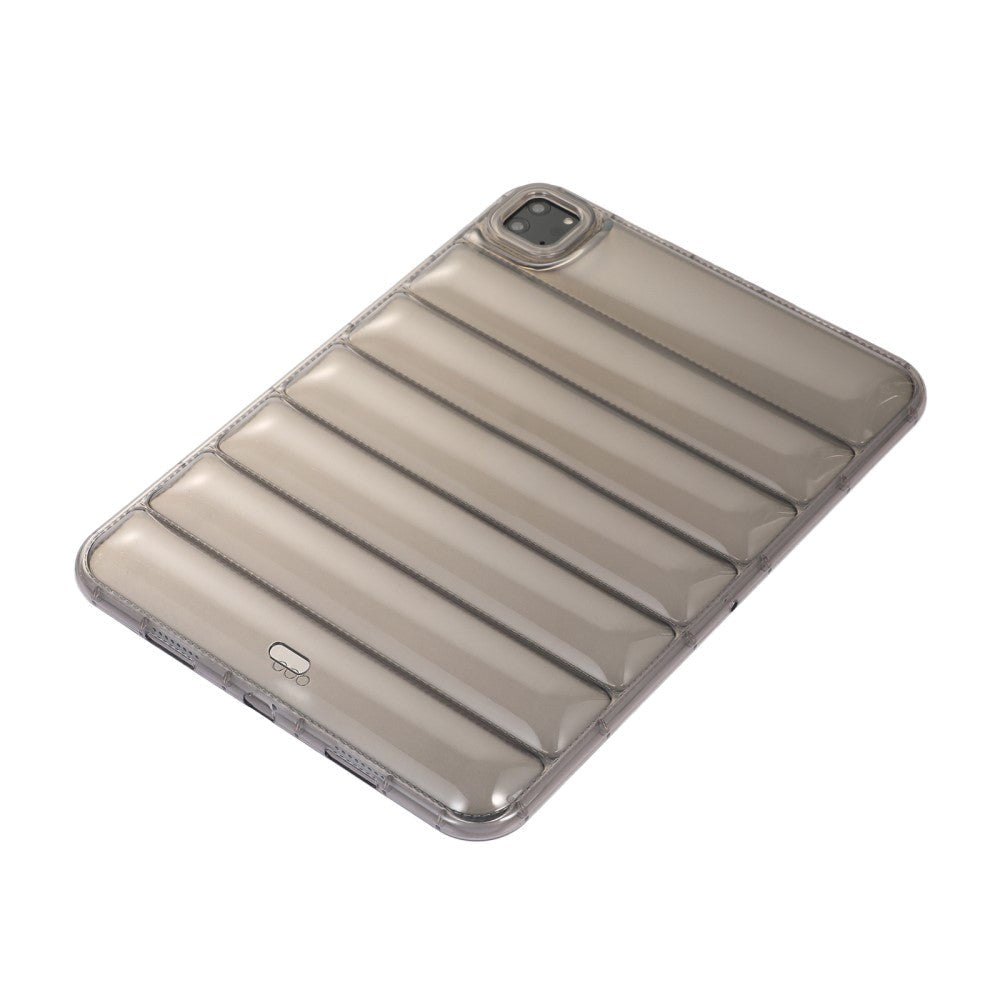 iPad Pro 11" (2022 / 2021 / 2020 / 2018) Fleksibelt Plastik Tablet Cover - Riller - Gennemsigtig / Grå