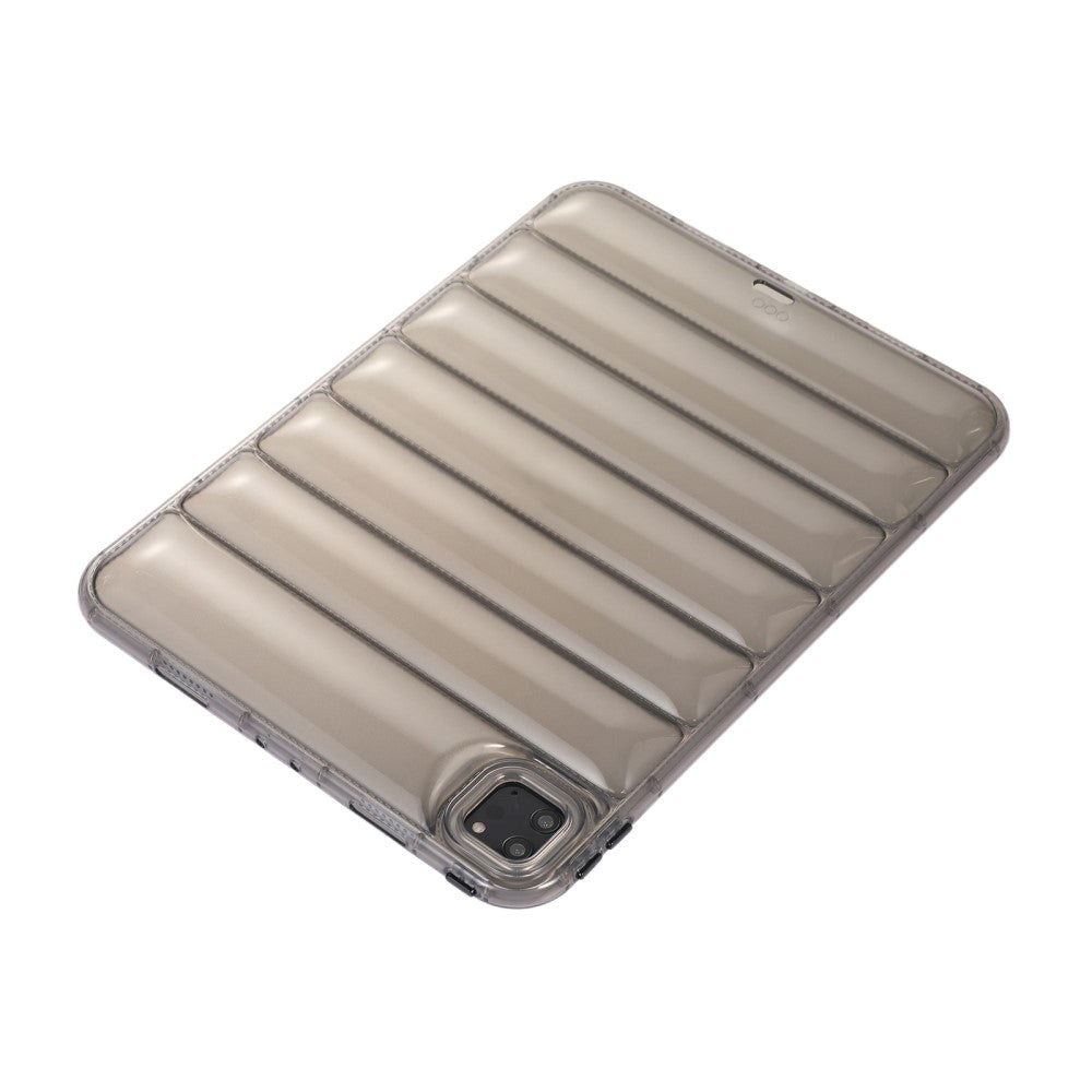 iPad Pro 11" (2022 / 2021 / 2020 / 2018) Fleksibelt Plastik Tablet Cover - Riller - Gennemsigtig / Grå