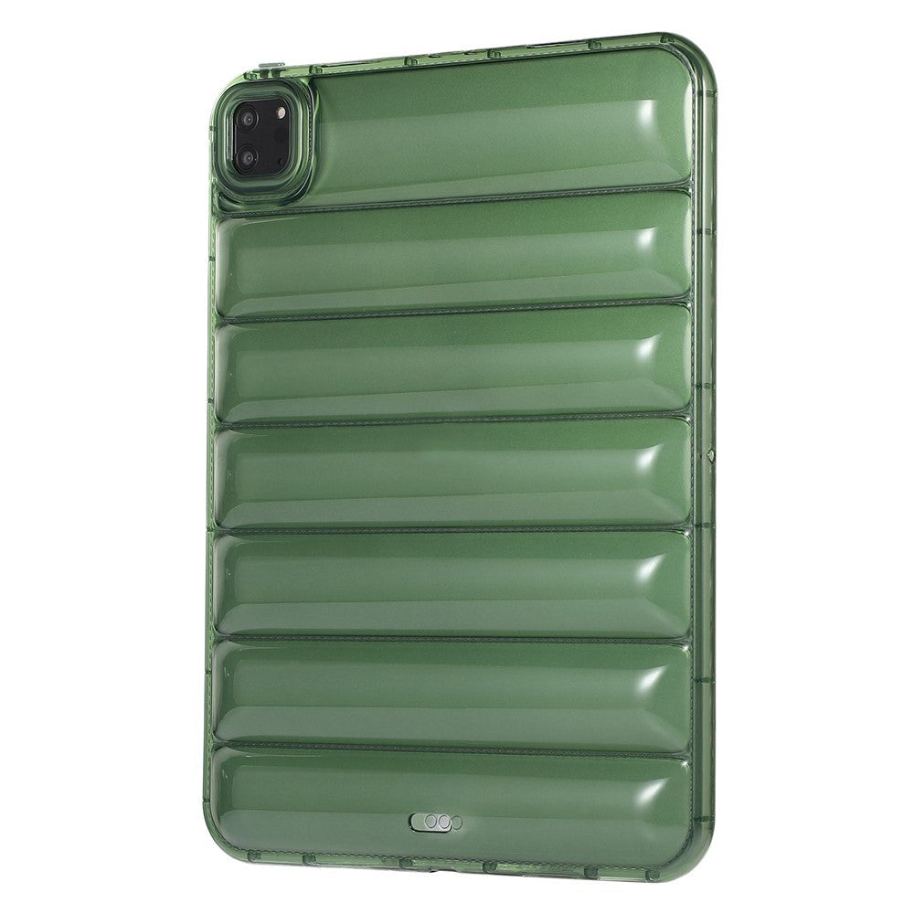 iPad Pro 11" (2022 / 2021 / 2020 / 2018) Fleksibelt Plastik Tablet Cover - Riller - Gennemsigtig / Grøn