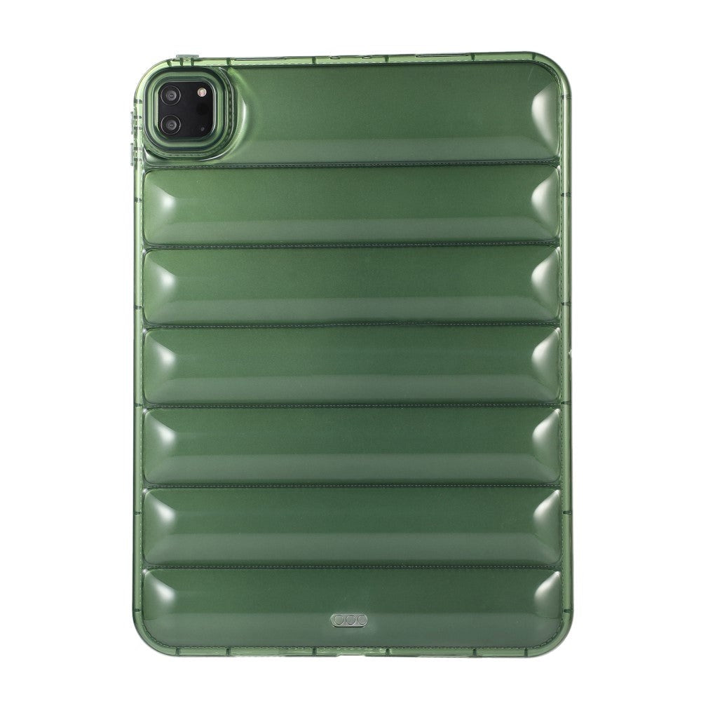 iPad Pro 11" (2022 / 2021 / 2020 / 2018) Fleksibelt Plastik Tablet Cover - Riller - Gennemsigtig / Grøn