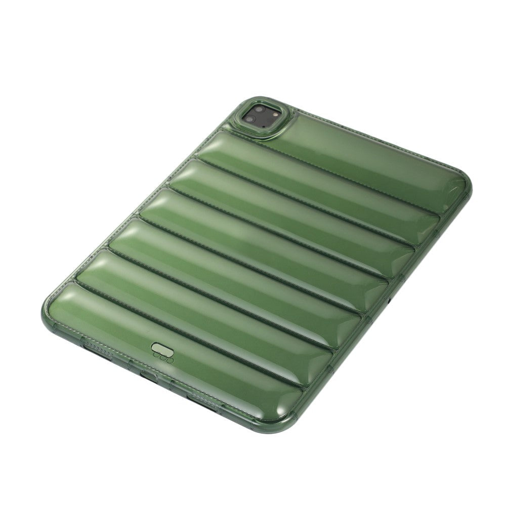 iPad Pro 11" (2022 / 2021 / 2020 / 2018) Fleksibelt Plastik Tablet Cover - Riller - Gennemsigtig / Grøn