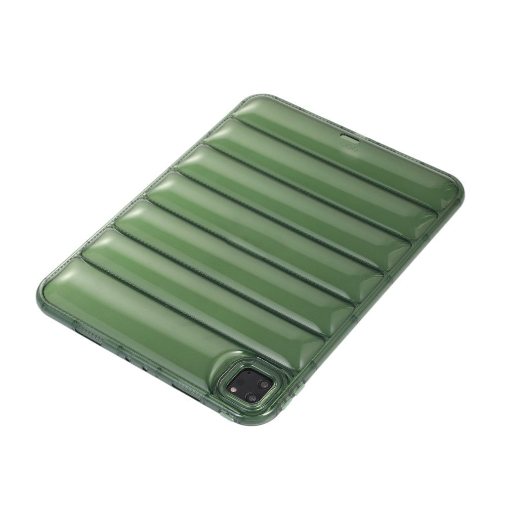 iPad Pro 11" (2022 / 2021 / 2020 / 2018) Fleksibelt Plastik Tablet Cover - Riller - Gennemsigtig / Grøn
