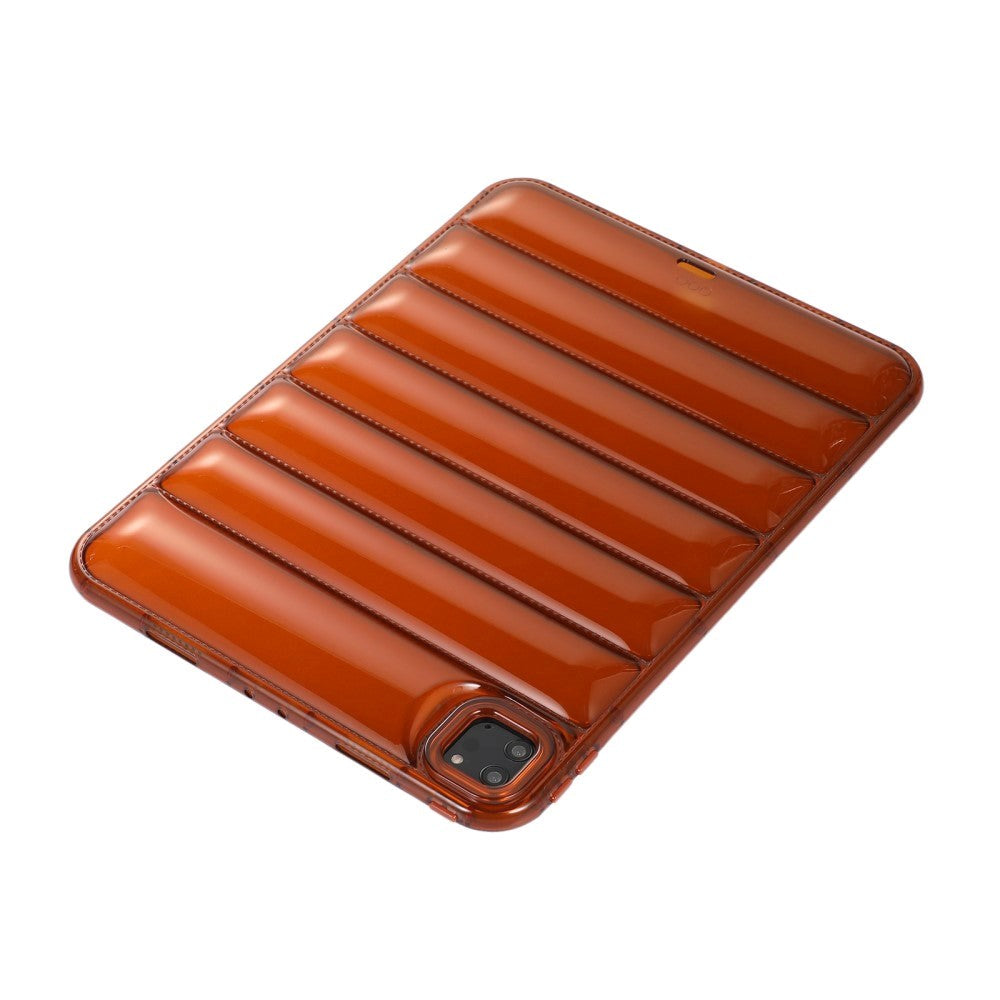 iPad Pro 11" (2022 / 2021 / 2020 / 2018) Fleksibelt Plastik Tablet Cover - Riller - Gennemsigtig / Brun