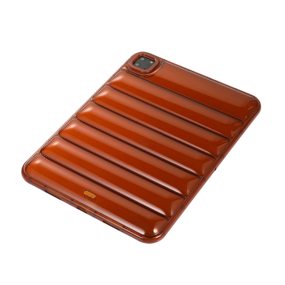 iPad Pro 11" (2022 / 2021 / 2020 / 2018) Fleksibelt Plastik Tablet Cover - Riller - Gennemsigtig / Brun