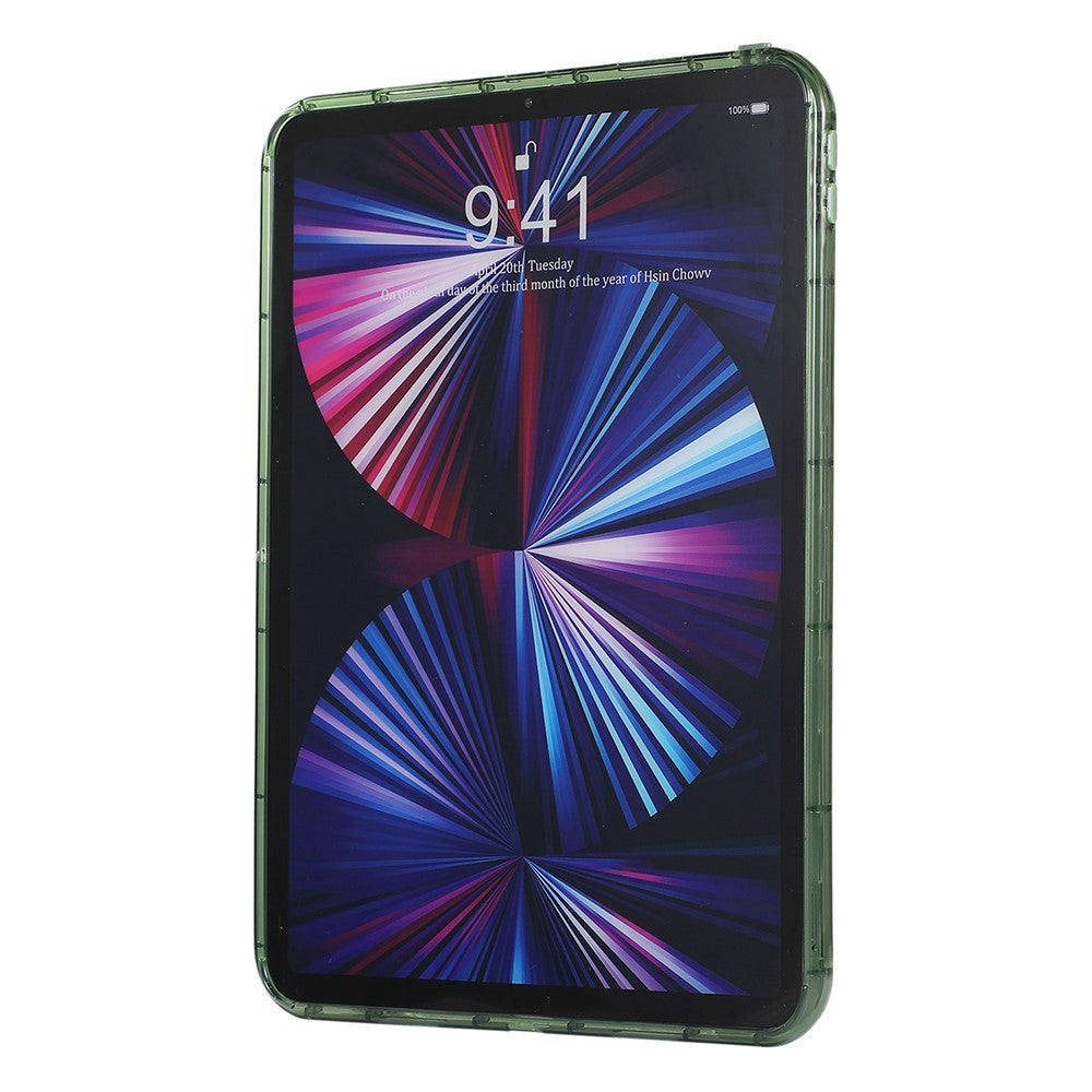 iPad Pro 11" (2022 / 2021 / 2020 / 2018) Fleksibelt Plastik Tablet Cover - Flet Design - Gennemsigtig / Grøn