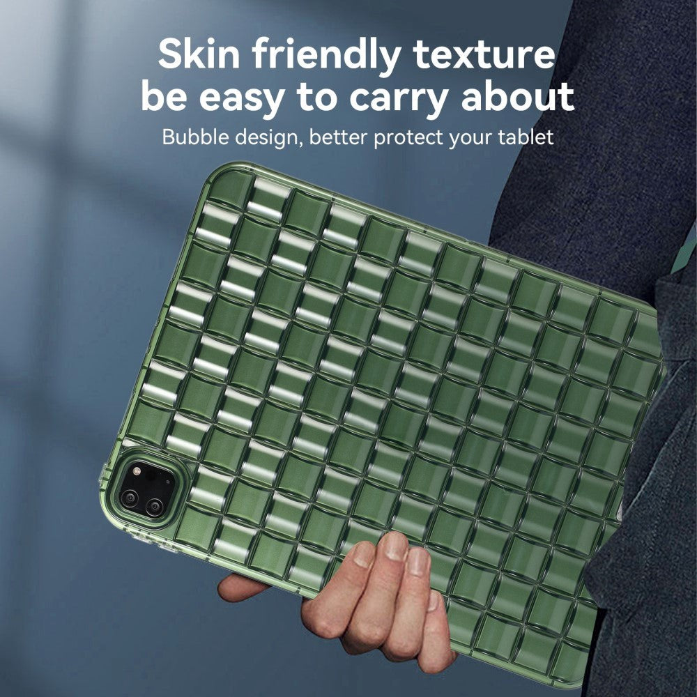 iPad Pro 11" (2022 / 2021 / 2020 / 2018) Fleksibelt Plastik Tablet Cover - Flet Design - Gennemsigtig / Grøn