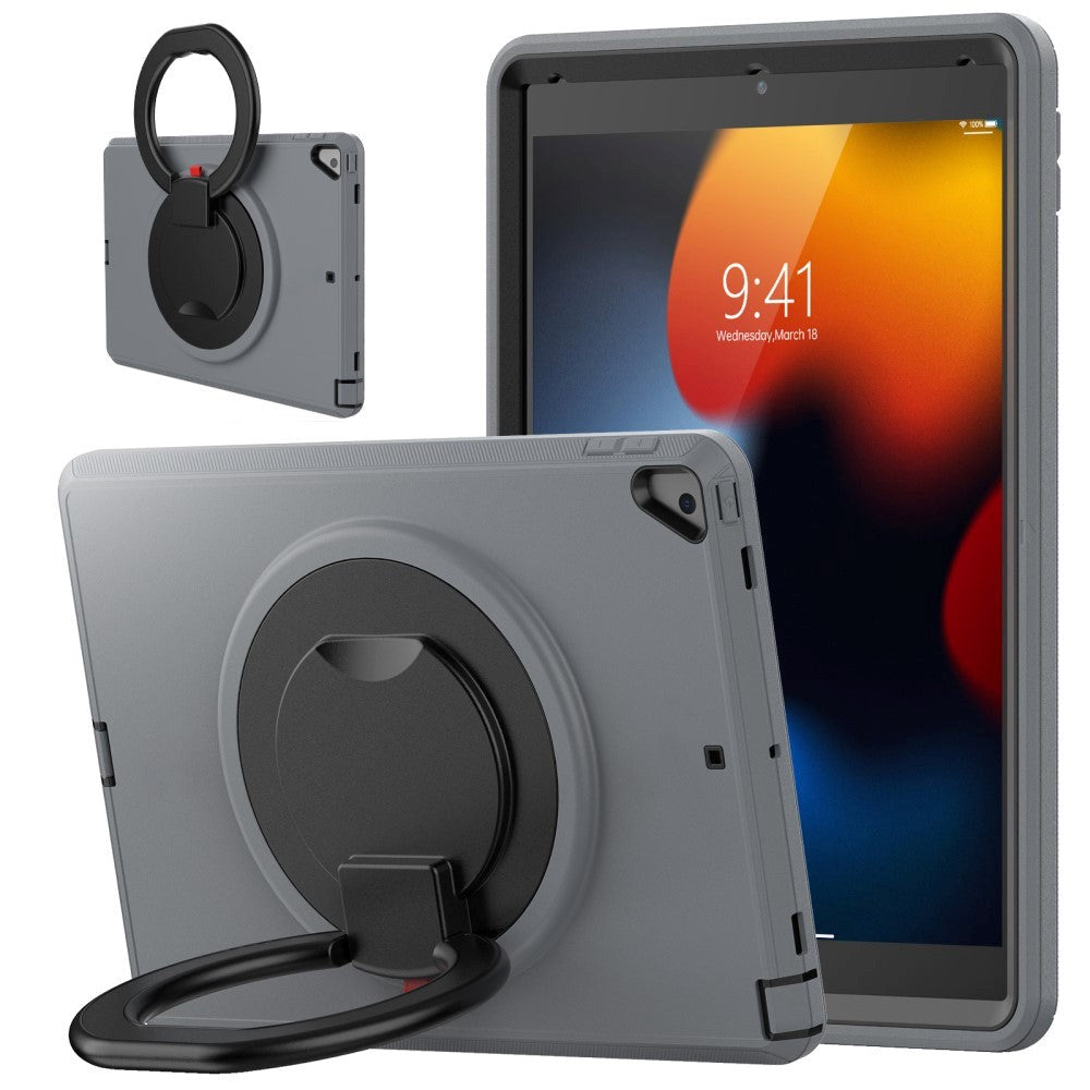 iPad 10.2 (2021 / 2020 / 2019) Håndværker Tablet Cover m. Kickstand & Håndholder - Grå