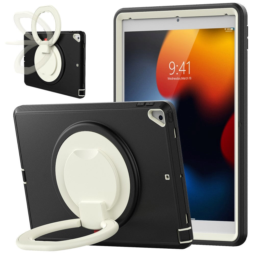 iPad 10.2 (2021 / 2020 / 2019) Håndværker Tablet Cover m. Kickstand & Håndholder - Sort