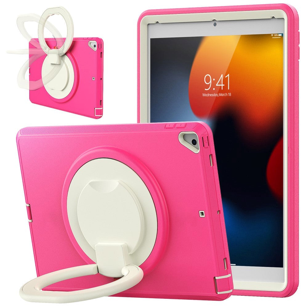 iPad 10.2 (2021 / 2020 / 2019) Håndværker Tablet Cover m. Kickstand & Håndholder - Lyserød