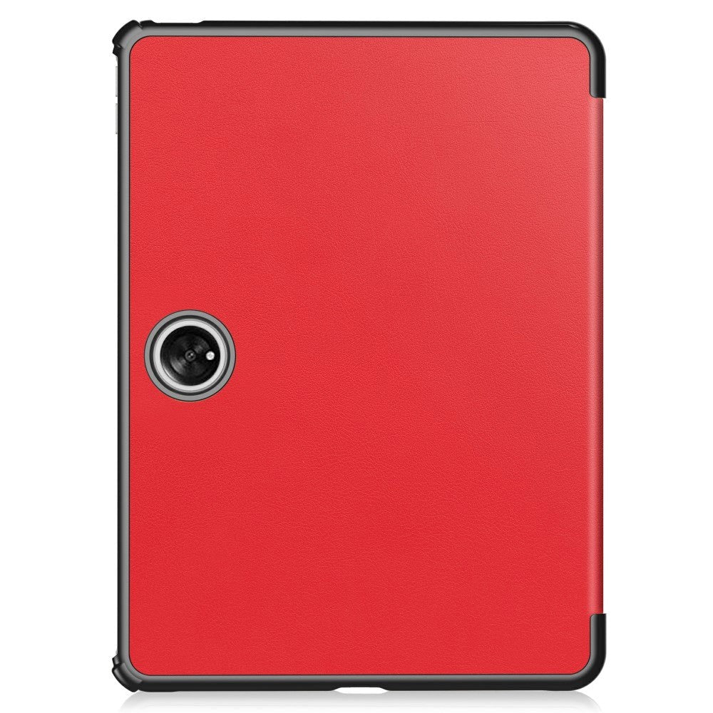 OnePlus Pad / Oppo Pad 2 Tri-Fold Læder Tablet Cover m. Vågeblus Funktion - Rød