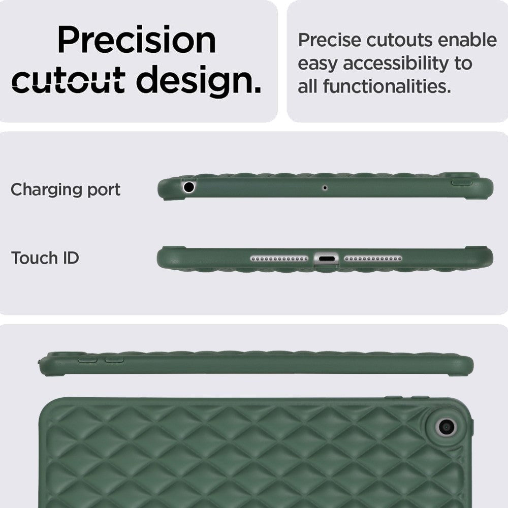 iPad 9.7 (2018-2017) / iPad Air 2 Fleksibelt Plastik Tablet Cover - Rhombe Design - Grøn