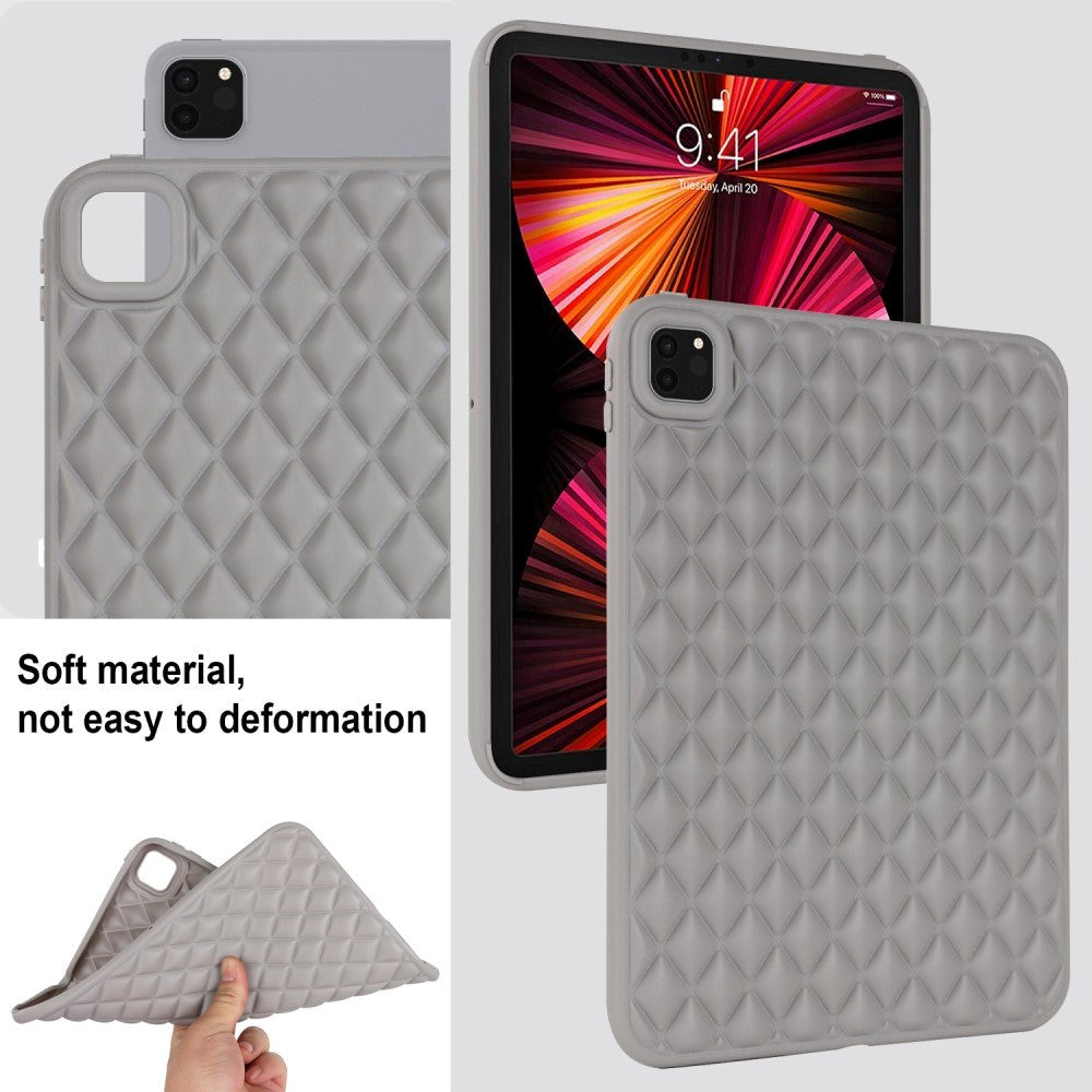 iPad Pro 11" ( 2022 / 2021 / 2020) Fleksibelt Plastik Tablet Cover - Rhombe Design - Grå