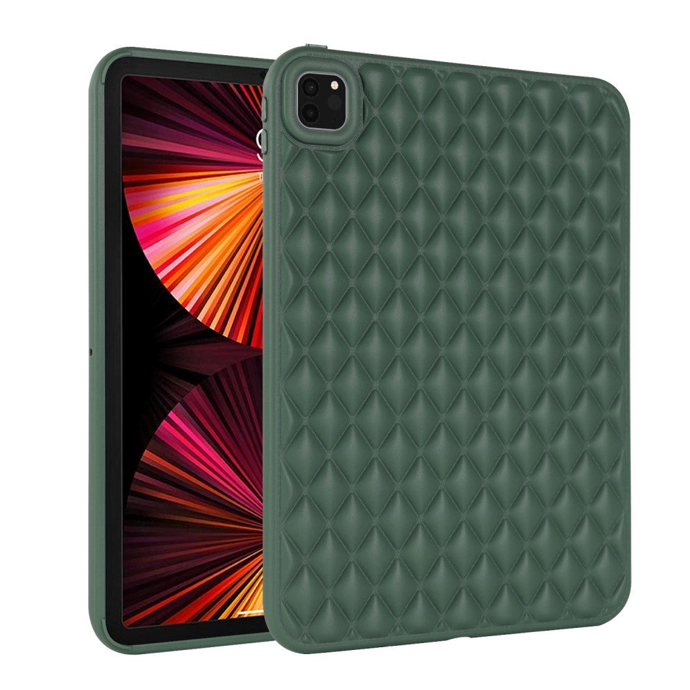 iPad Pro 11" ( 2022 / 2021 / 2020) Fleksibelt Plastik Tablet Cover - Rhombe Design - Grøn