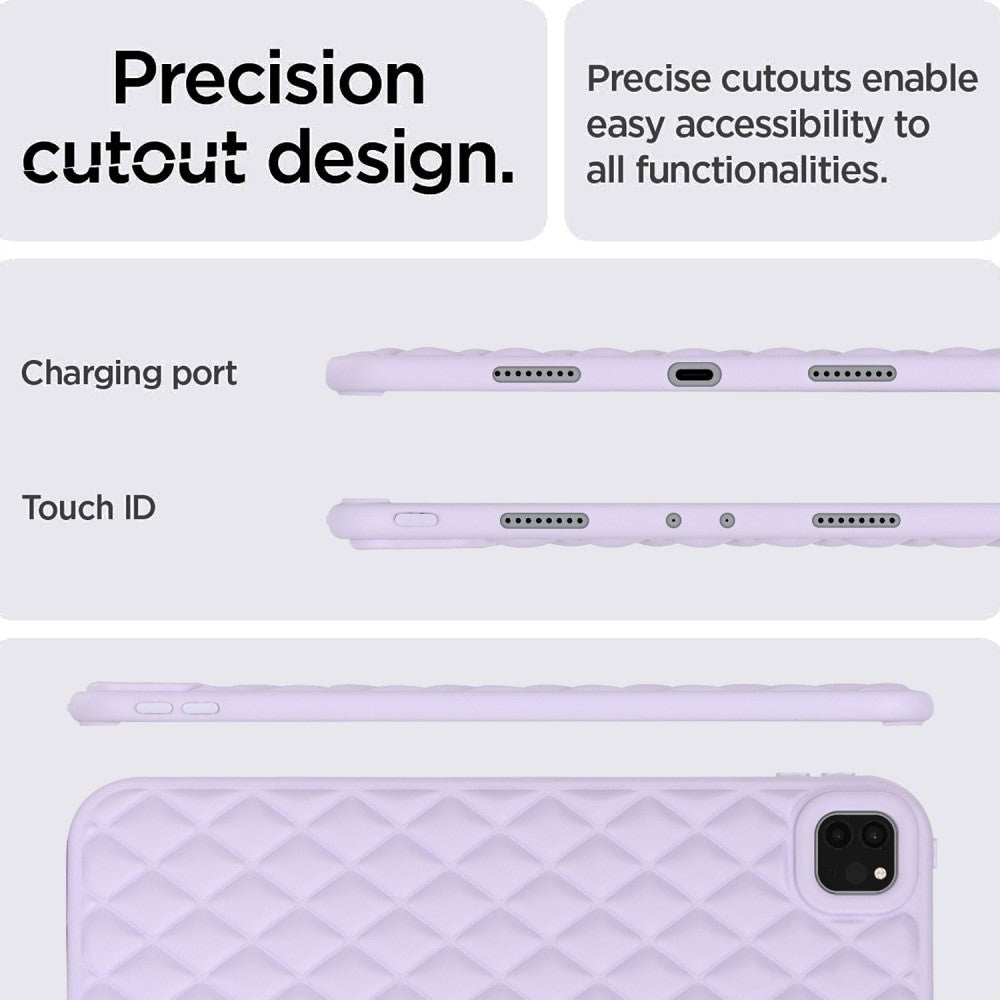 iPad Pro 11" ( 2022 / 2021 / 2020) Fleksibelt Plastik Tablet Cover - Rhombe Design - Lilla